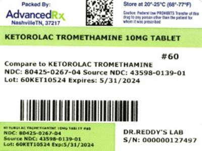Label 4 (Ketorolac Tromethamine 80425 0267 04)